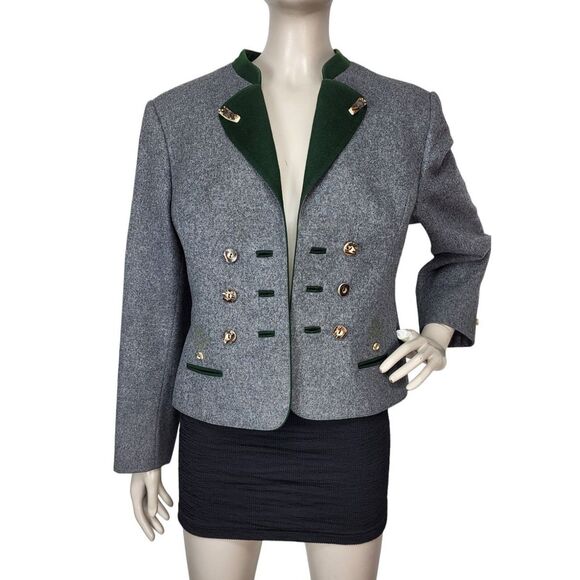 Vintage 60s Trachtenecht Tofana Thalhammer 100% Wool Blazer Antler Buttons NEW - Picture 1 of 14